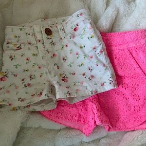 Adorable Shorts bundle - floral & hot pink!